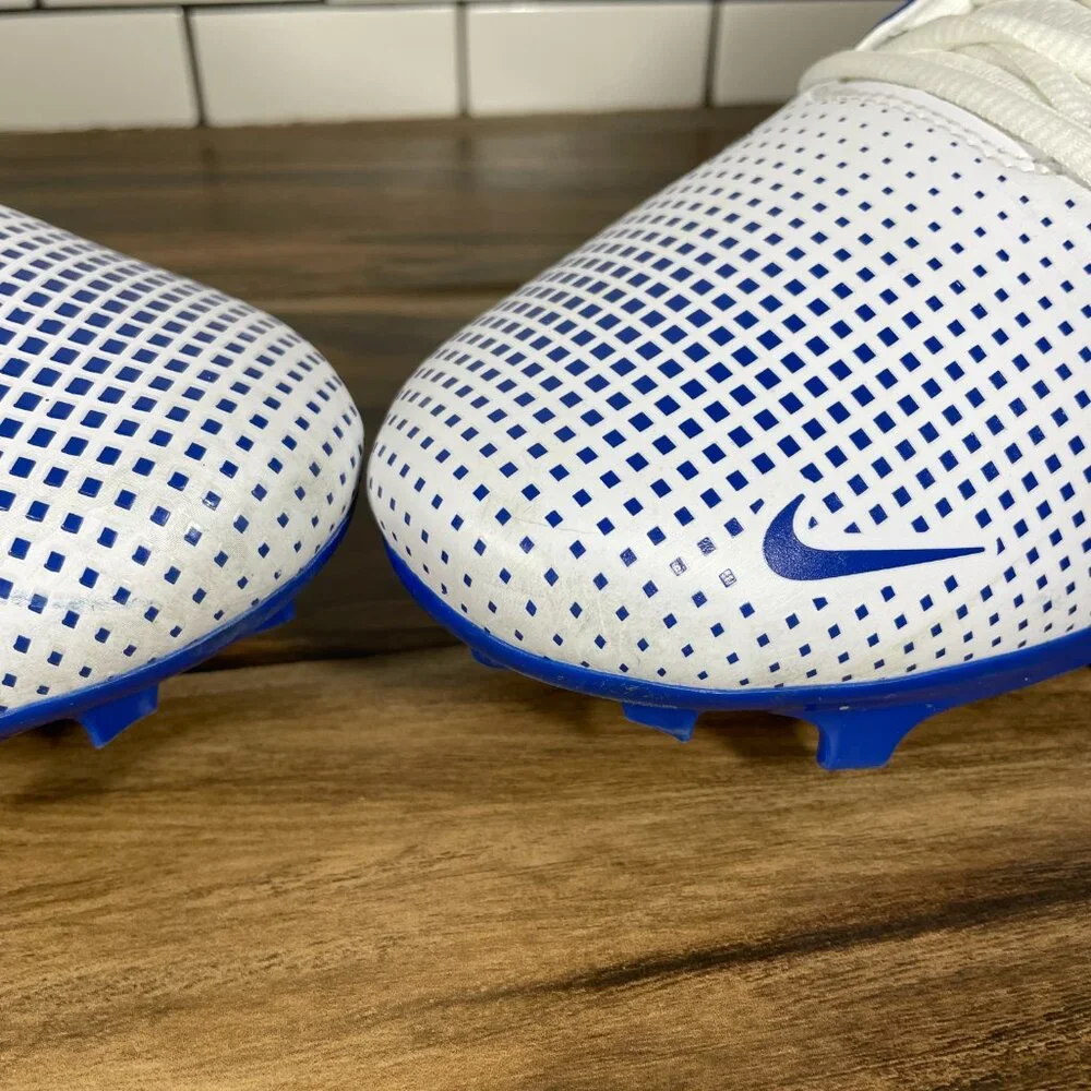 Nike Alpha Menace 4 Pro Shoes Mens Size 13 White Blue Black Football Cleats